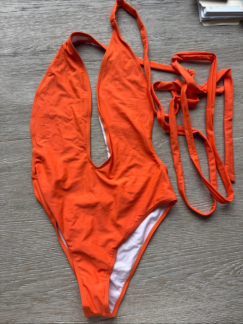 Amazon Women's One-Piece Swimsuit in Bright Orange